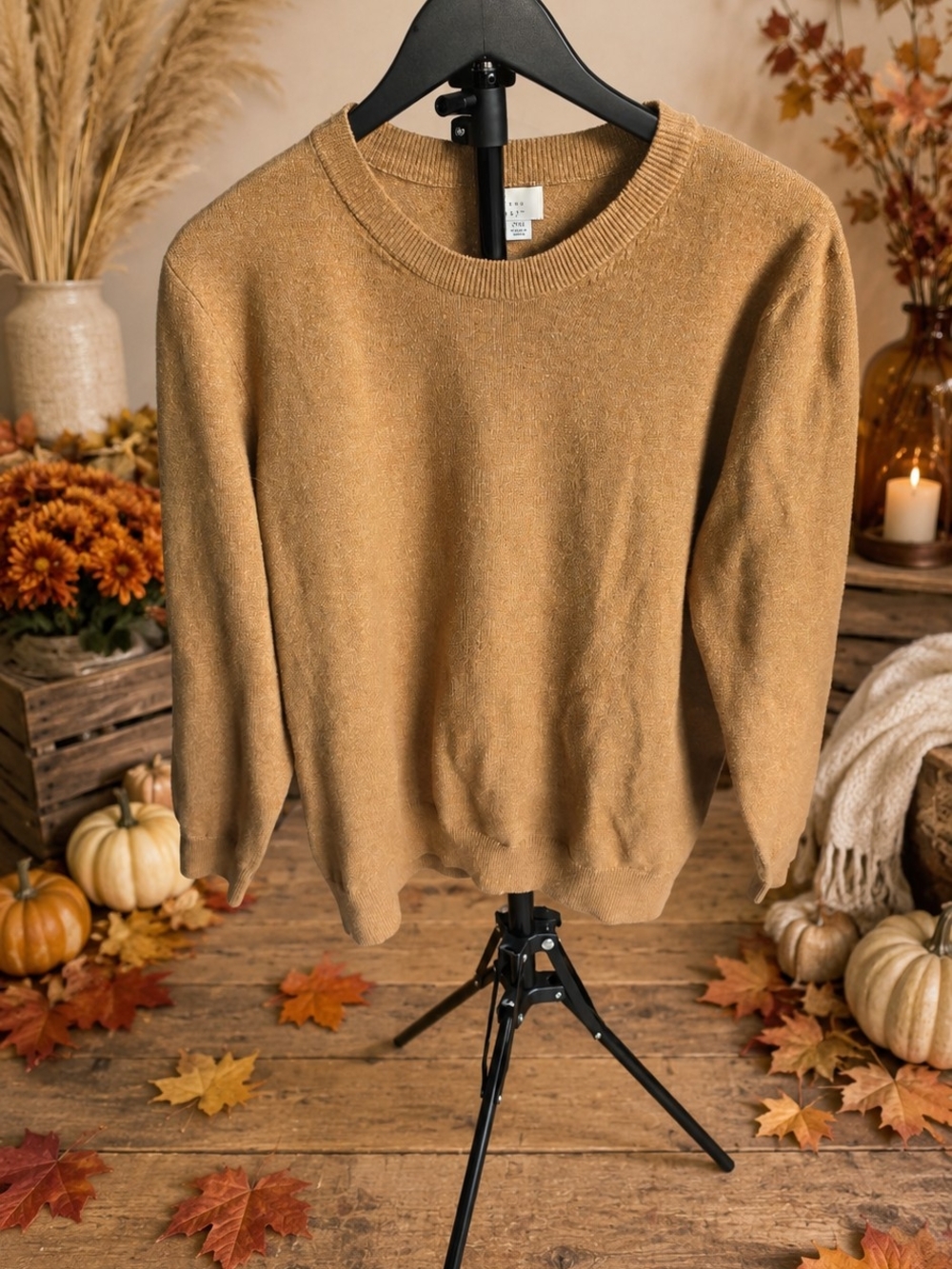 a new day Women's Crewneck Sweater in Camel Brown